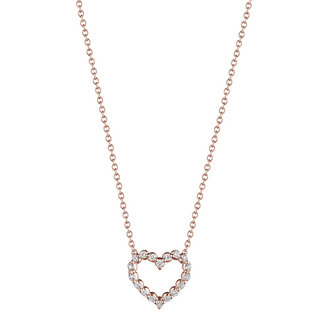 Verragio 18K Rose Gold Diamond Heart Pendant Necklace