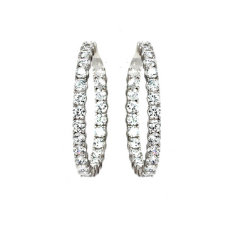 Tenenbaum Collection 18K White Gold Diamonds Hoop Earrings