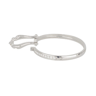 Verragio 18K White Gold Signature Diamond Buckle Bangle