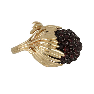 Retro Gold & Silver Garnet Cluster Bypass Ring