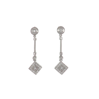 Charriol 18K White Gold Diamonds Drop Earrings