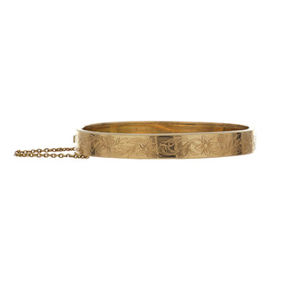 French Belle Époque 18K Gold Florla Bangle Bracelet