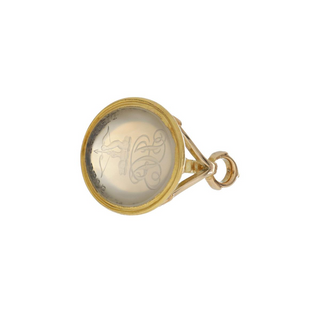 Victorian 14K Gold Fob with White Jade Seal