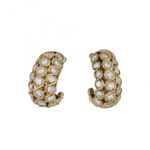 Estate Vourakis 18K Gold and Diamond Earrings