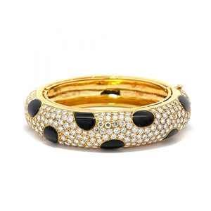 Estate Pavé Diamond and Onyx Bracelet