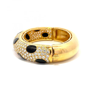 Estate Pavé Diamond and Onyx Bracelet