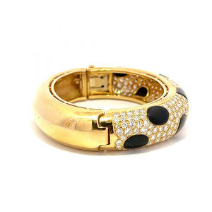 Estate Pavé Diamond and Onyx Bracelet