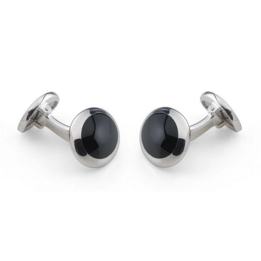 Hot Sterling silver and onyx cufflinks