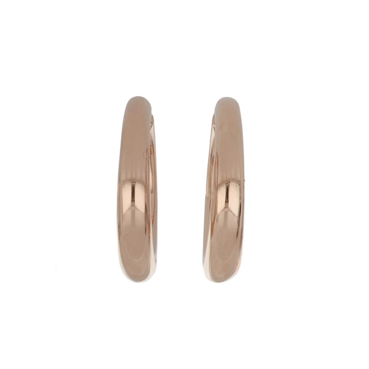 Mens 18K Rose Gold Plated discount Hoop Earrings Polished Large Round Tube Hoops Unisex