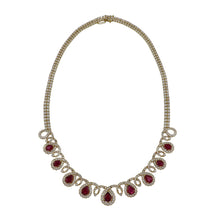 Load image into Gallery viewer, Vintage 1990s 18K Gold Ruby and Diamond Necklace
