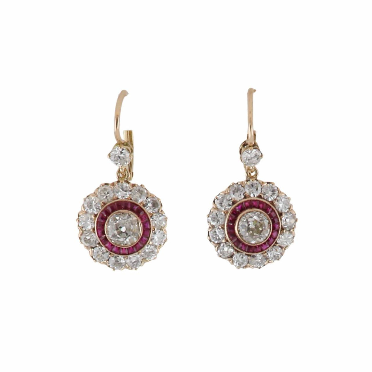 Early Art Deco 18K Rose Gold Ruby and Diamond Earrings – Tenenbaum Jewelers