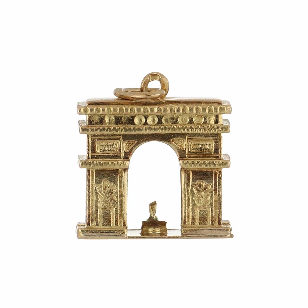 Mid Century Cartier Arc de Triomphe 18K Gold Charm Tenenbaum