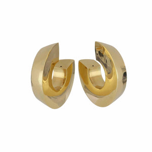 Italian 18K Gold Oversized Hoop Earrings