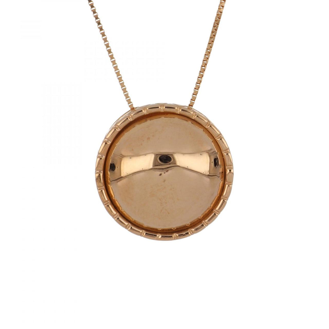 Estate 18K Rose Gold Round Disc Pendant