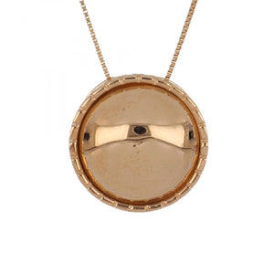 Estate 18K Rose Gold Round Disc Pendant