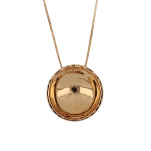 Estate 18K Rose Gold Round Disc Pendant