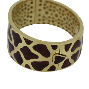 Estate Roberto Coin Giraffe Print Enamel and Diamond Bangle