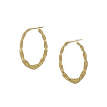 Load image into Gallery viewer, Italian 18K Gold Link Hoop Earrings
