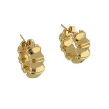 Load image into Gallery viewer, Italian 18K Gold Bamboo Small Hoop Earrings
