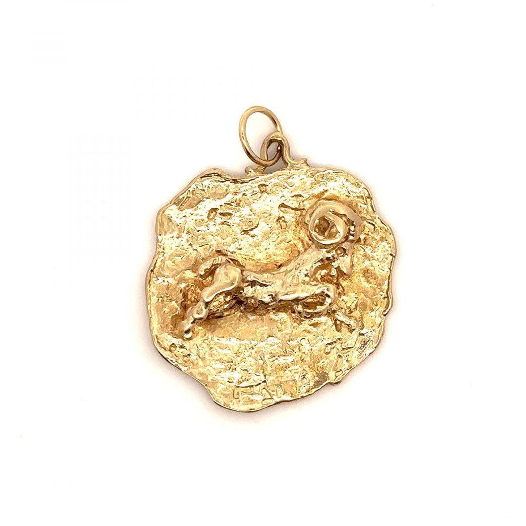 Vintage 1970s 14K Gold Ram Charm