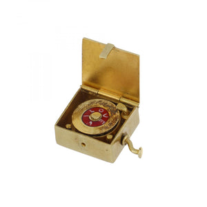 14K Gold Record Player Charm