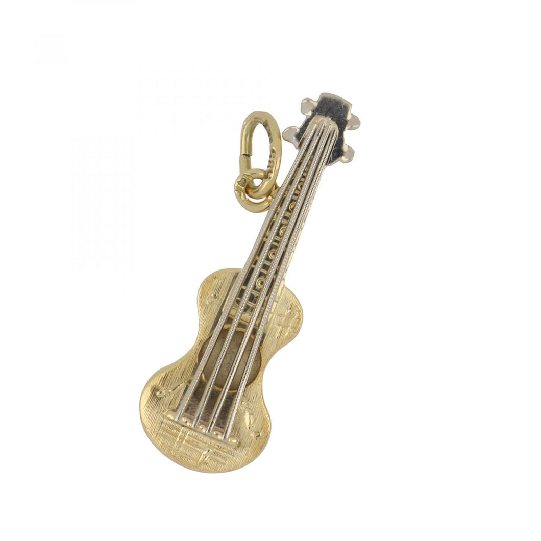 14K Yellow Gold Guitar Charm