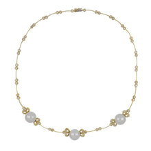 Load image into Gallery viewer, Estate 18K Gold South Sea Pearl Necklace with Diamonds
