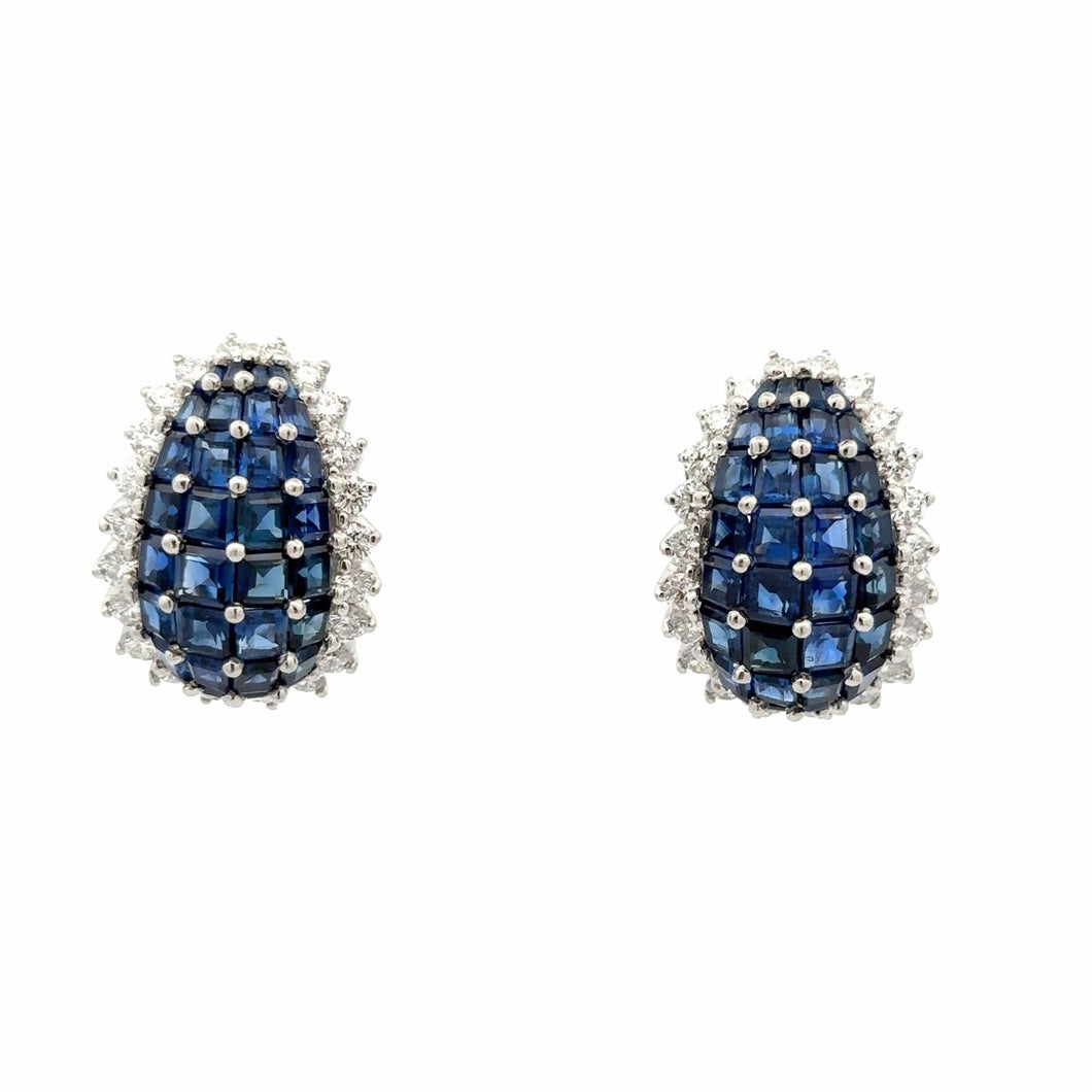 Vintage Oscar Heyman Platinum Sapphire and Diamond Earrings