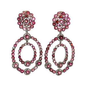 Maharaja 14K White Gold Pink Tourmaline Drop Earrings