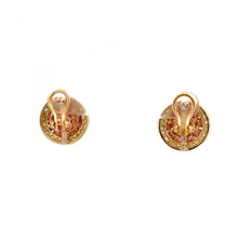 Load image into Gallery viewer, 18K Gold Ruby and Diamond Cluster Earrings
