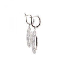 Load image into Gallery viewer, 18K White Gold Diamond Loop Drop Earrings
