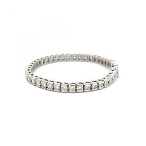 Estate 14K White Gold Bezel-Set Diamond Bracelet