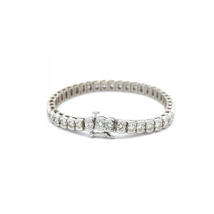 Estate 14K White Gold Bezel-Set Diamond Bracelet