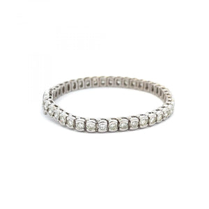 Estate 14K White Gold Bezel-Set Diamond Bracelet