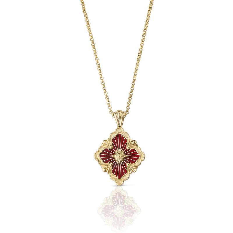 Buccellati 18K Gold Opera Tulle Pendant in Red Enamel