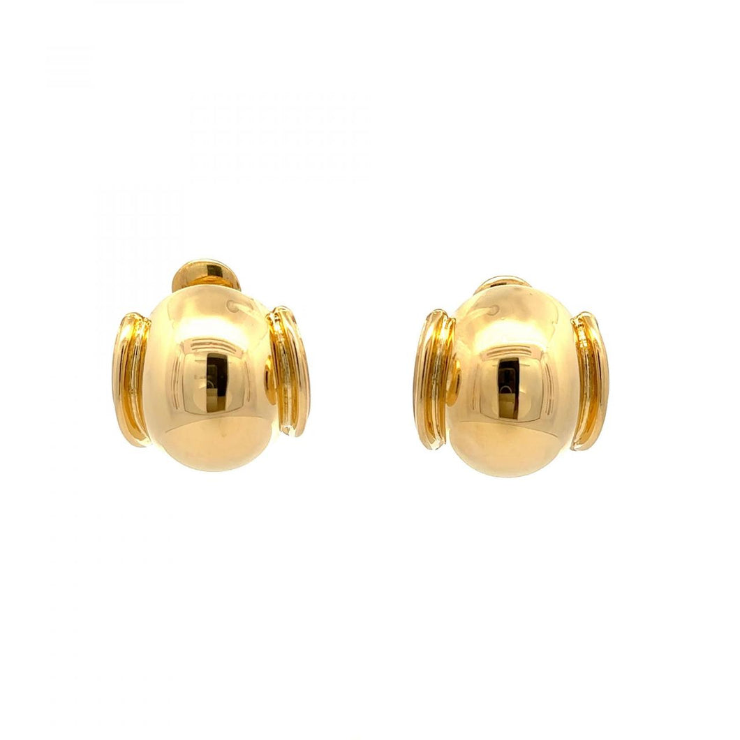 David Webb 18K Gold 57th Street Collection Earrings