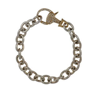 Vincent Peach Sterling Silver and14K Gold 'Equestrian' Link Bracelet