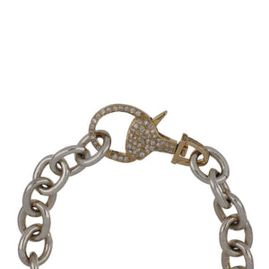 Vincent Peach Sterling Silver and14K Gold 'Equestrian' Link Bracelet