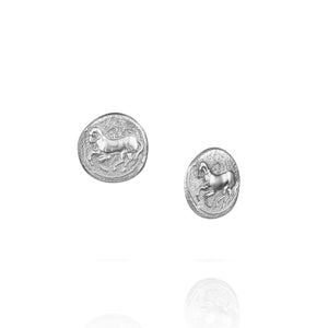 Vincent Peach Sterling Silver 'Trojan Coin' Earrings