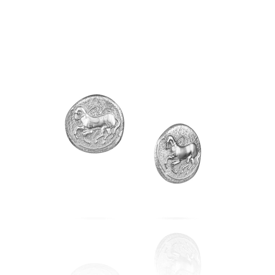 Vincent Peach Sterling Silver 'Trojan Coin' Earrings