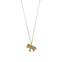 Load image into Gallery viewer, Vincent Peach 14K Gold Small Horse Pendant Necklace
