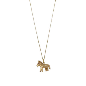 Vincent Peach 14K Gold Small Horse Pendant Necklace