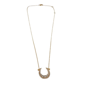 Vincent Peach 14K Gold Diamond Horseshoe Necklace