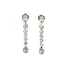 Load image into Gallery viewer, Estate 18K White Gold Diamond  Drop Earrings
