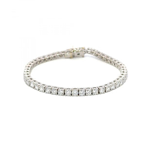 Estate 18K White Gold Round Diamond Line Bracelet