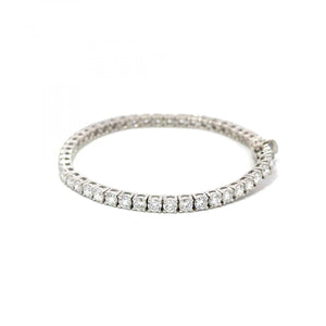 Estate 18K White Gold Round Diamond Line Bracelet