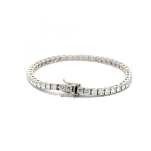 Estate 18K White Gold Round Diamond Line Bracelet