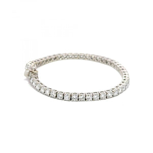 Estate 18K White Gold Round Diamond Line Bracelet