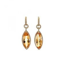 Load image into Gallery viewer, Estate 18K Gold Citrine Drop Earrings
