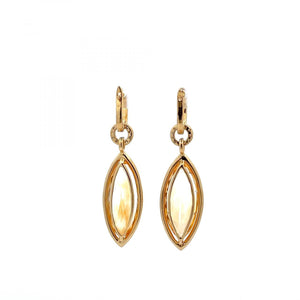 Estate 18K Gold Citrine Drop Earrings